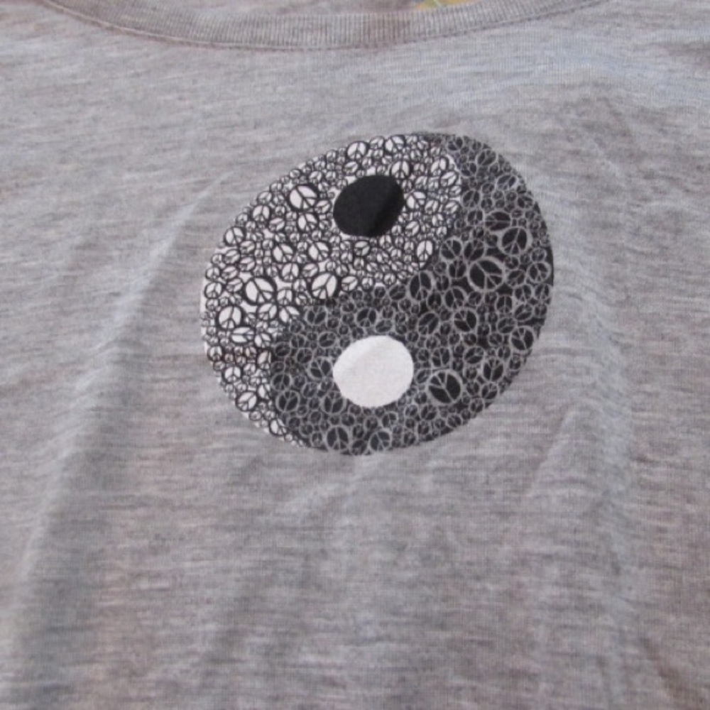 Long sleeve ying yang with peace symbol inside