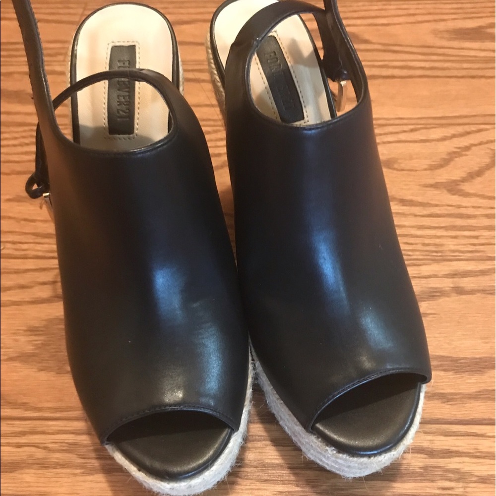 Faux leather Espadrilles wedges