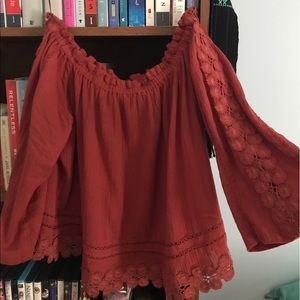 Top shop off shoulder top