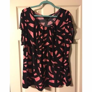 NWT Coral and Black Worthington top