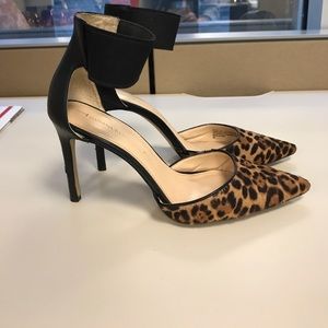 Banana Republic leopard and black leather heels