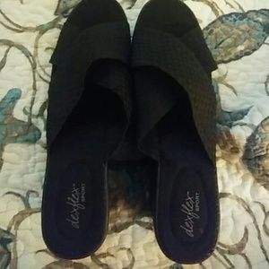 Black crisscross style shoe