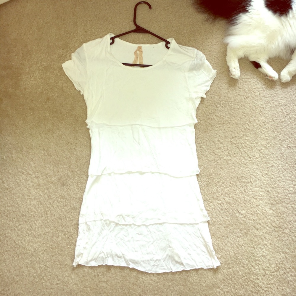 White ruffle top