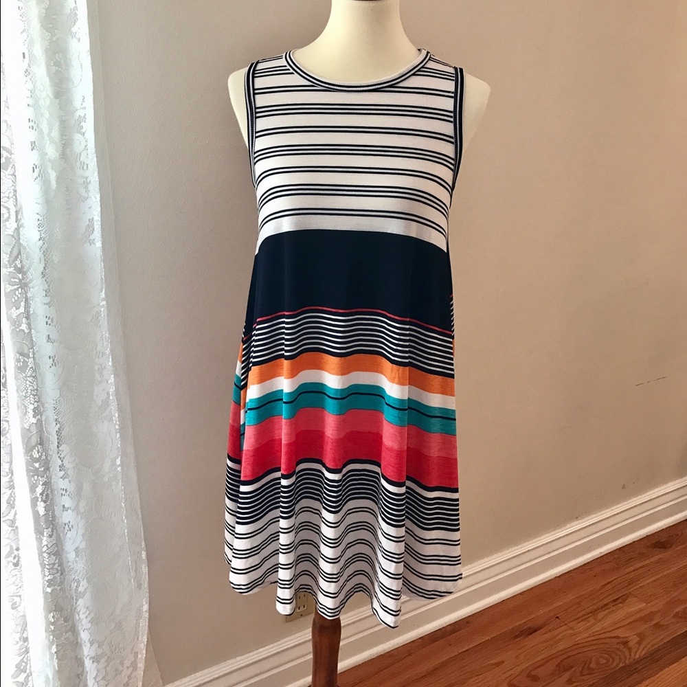 SO PERLA Striped Multicolor Dress