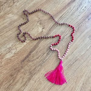 Beaded and tassel necklace