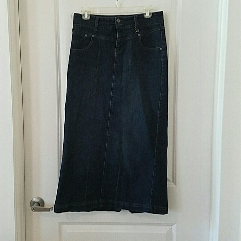 Long denim skirt