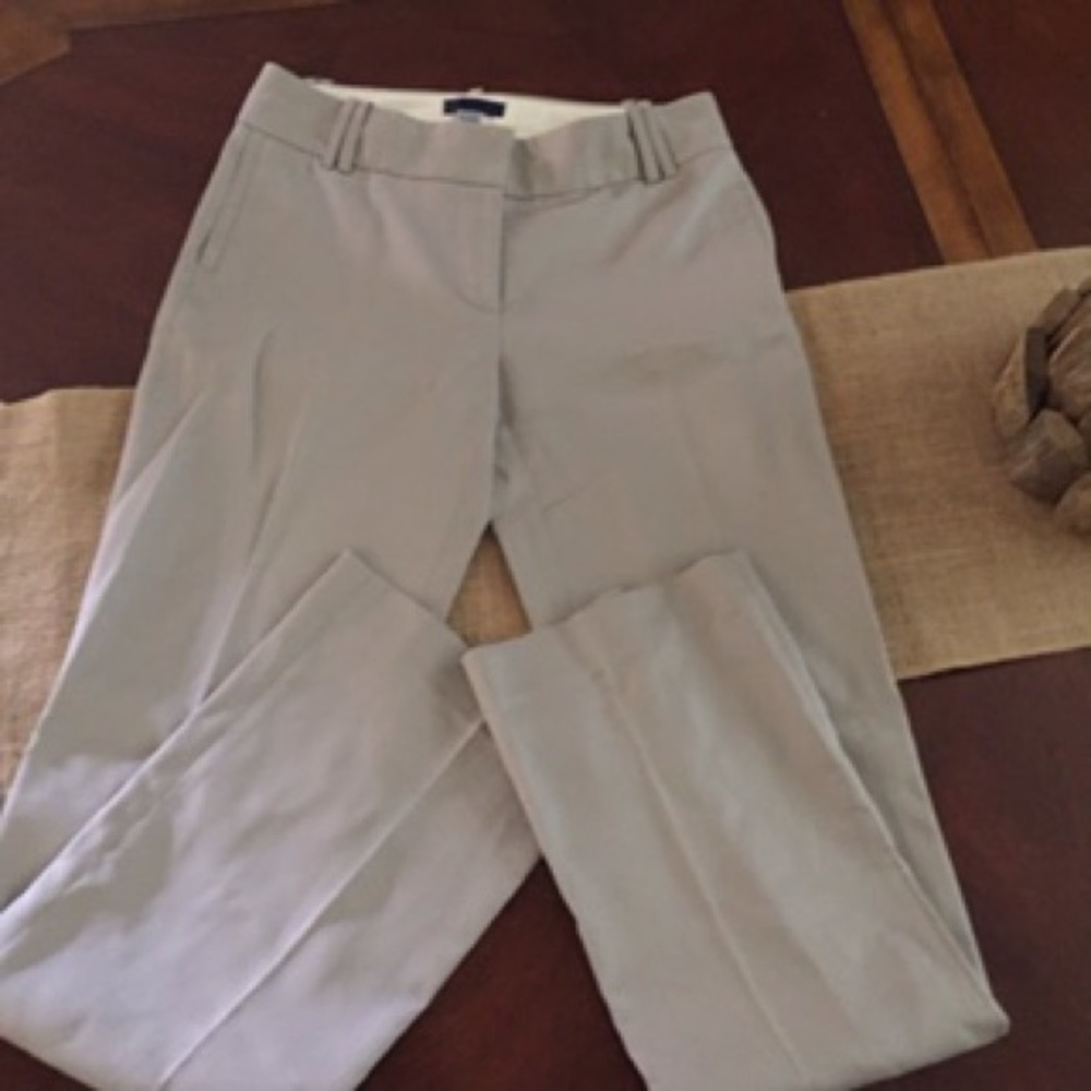 JCrew classic dove grey trousers.