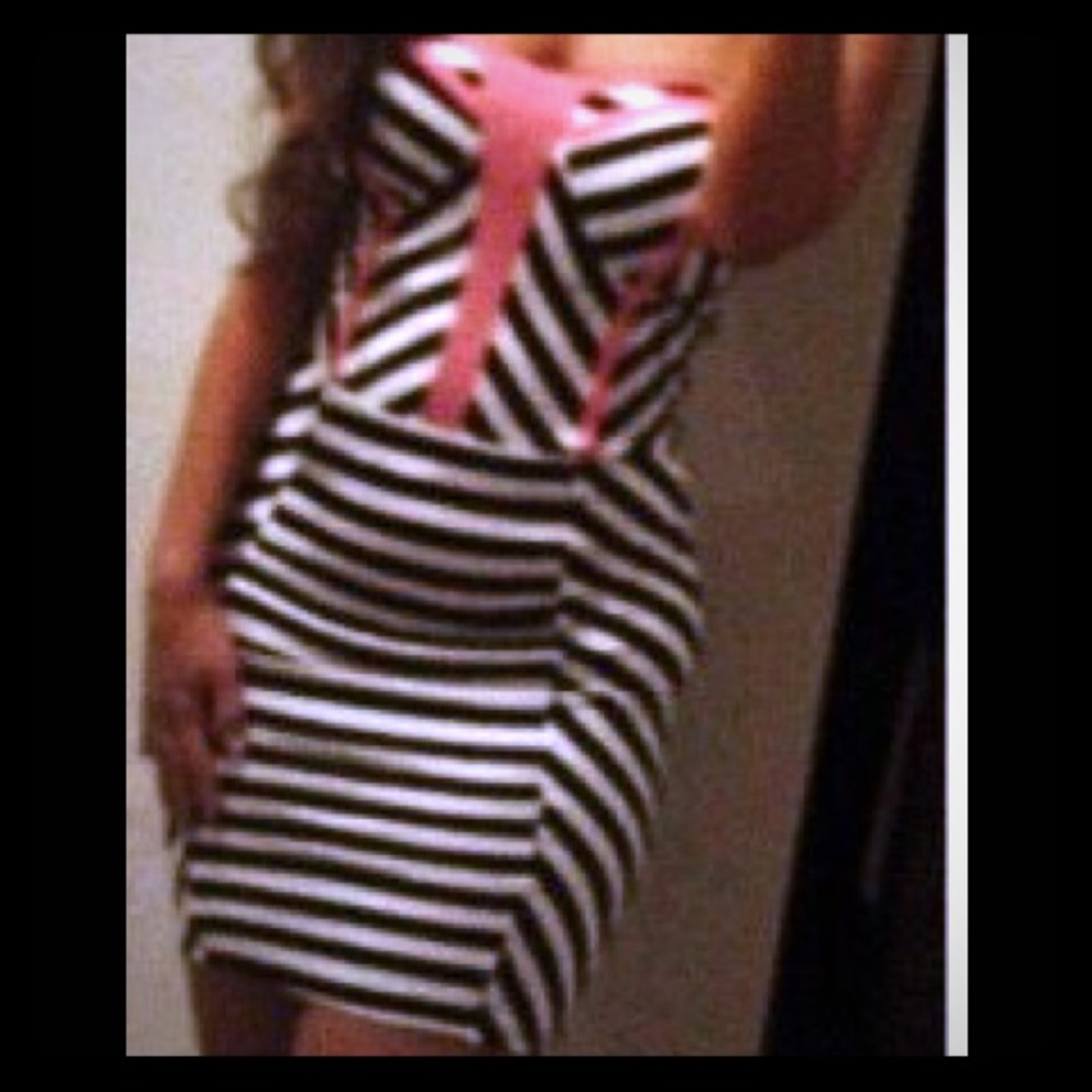 Stretch striped tube dress
