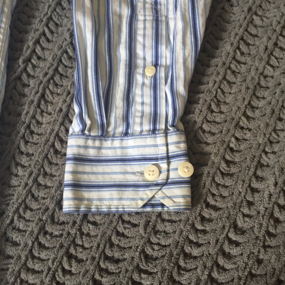 Allen Solly blue and white striped button up shirt - Picture 5 of 7