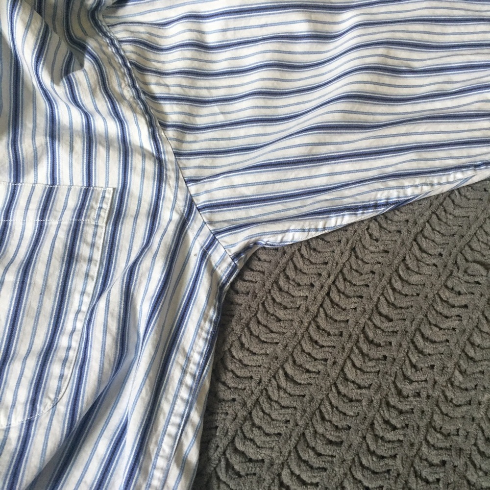 Allen Solly blue and white striped button up shirt - Picture 7 of 7