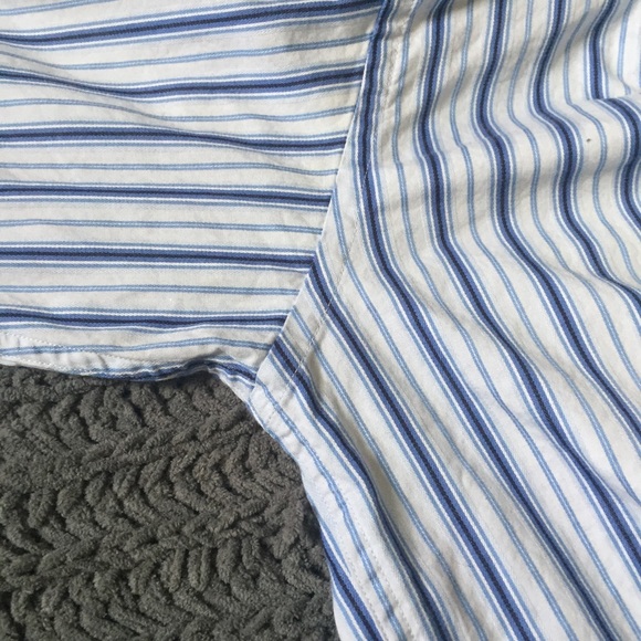 Allen Solly blue and white striped button up shirt - Picture 6 of 7