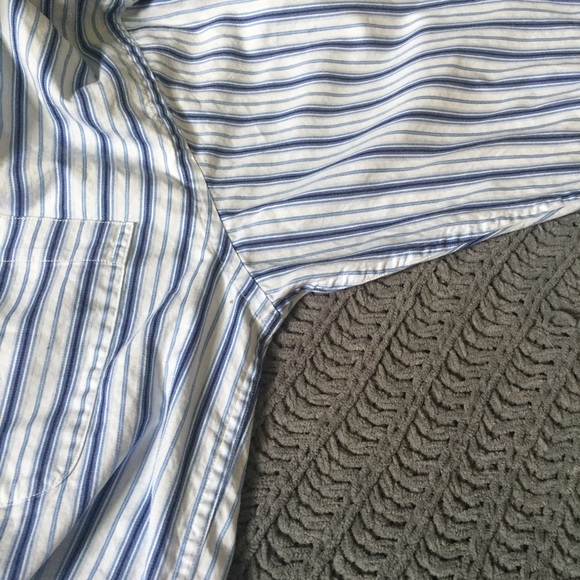 Allen Solly blue and white striped button up shirt - Picture 7 of 7