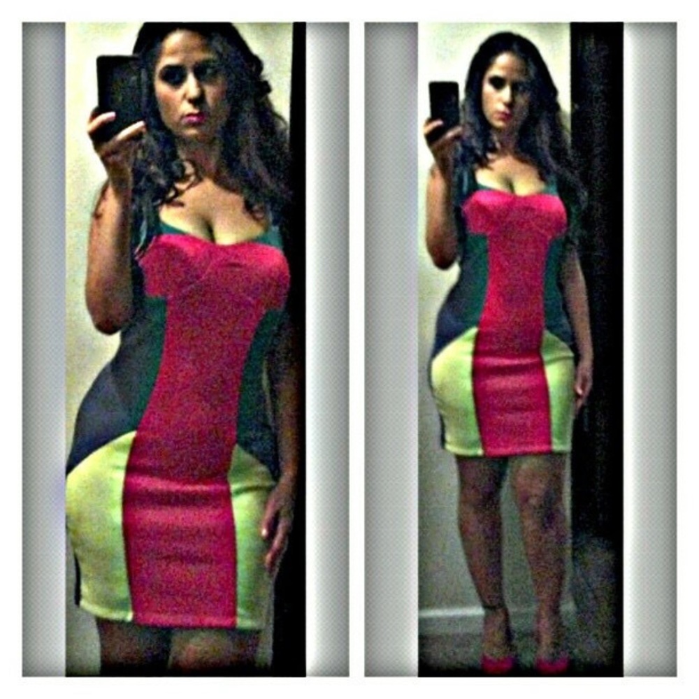 Fluorescent flirty cocktail dress