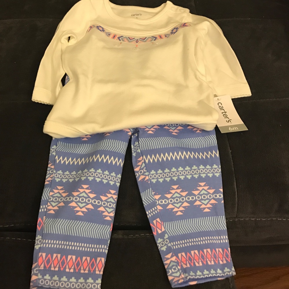 Carter's NWT leggings and onesie outfit