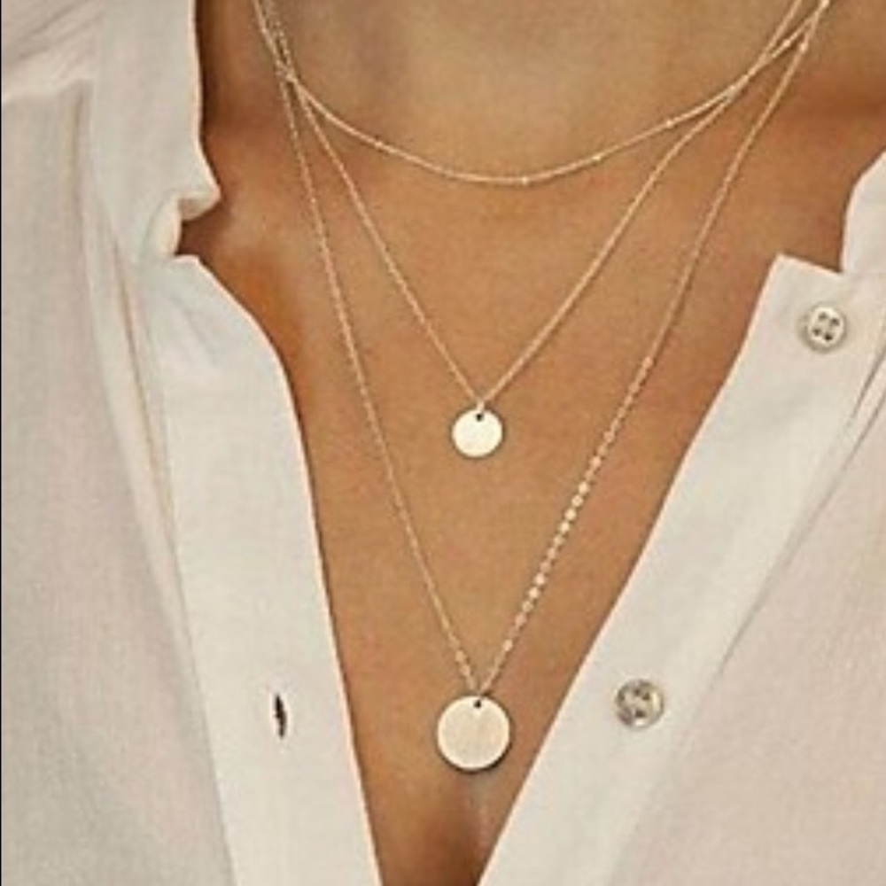 NWT Petite Gold Triple Layered Necklace