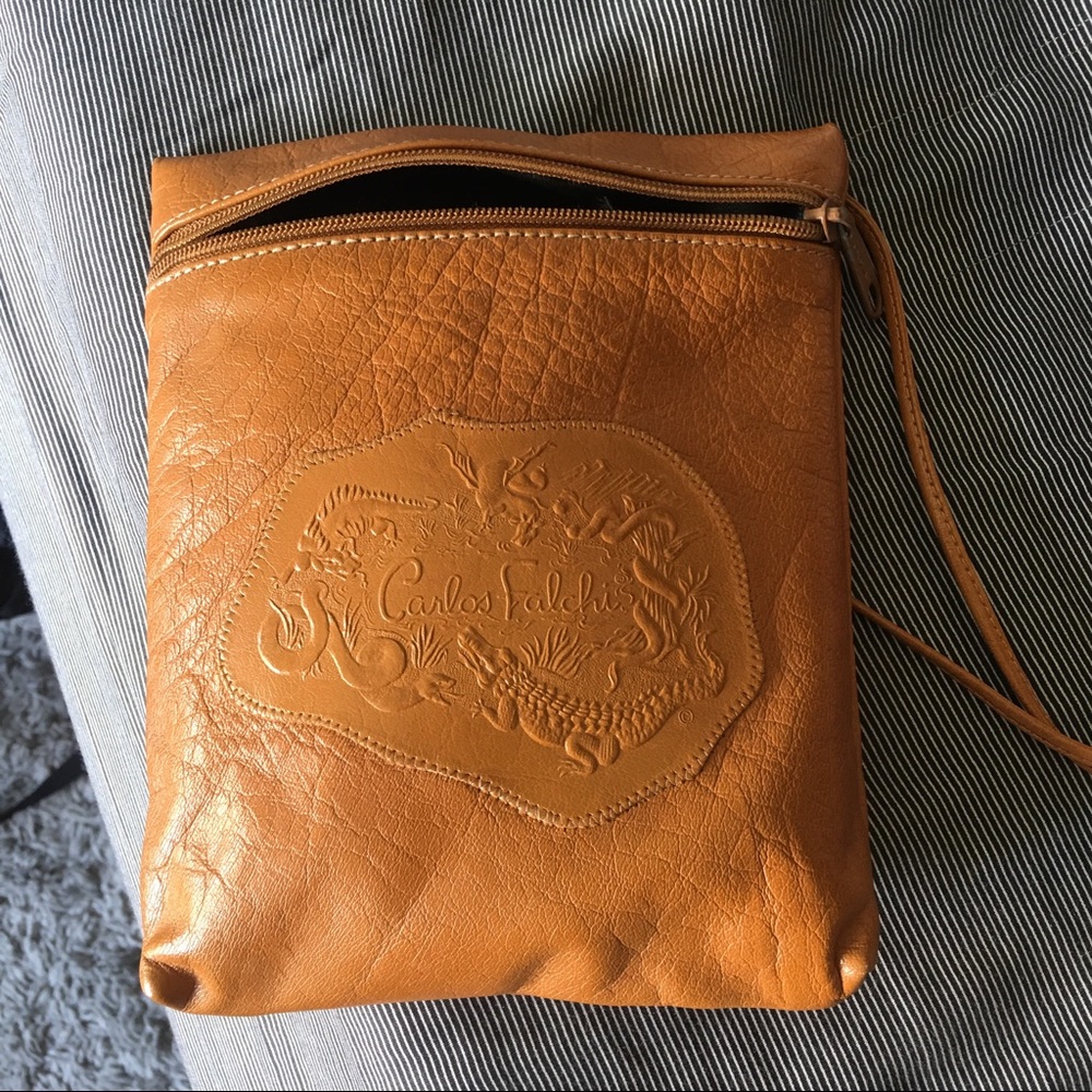 Carlos Falchi Leather Cross Body Bag