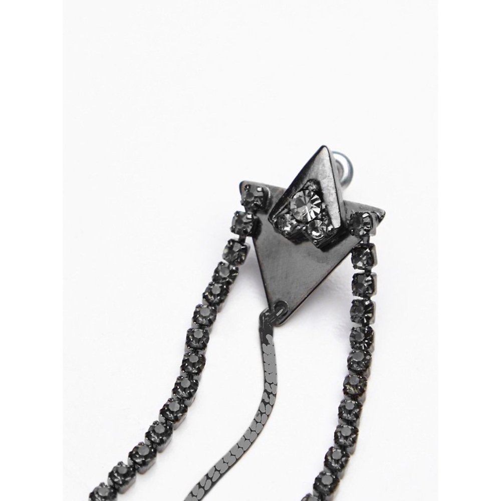 FREE PEOPLE TIDERAYS BLACK STATEMENT EARRINGS NEW - Picture 3 of 5