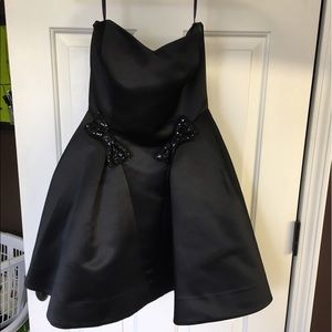 Betsey Johnson Black Satin Dress