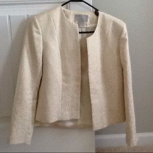 Cream and Gold tone Open front Blazer