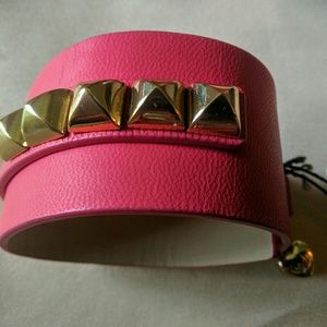 Juicy Couture Pink and Gold Leather bracelet