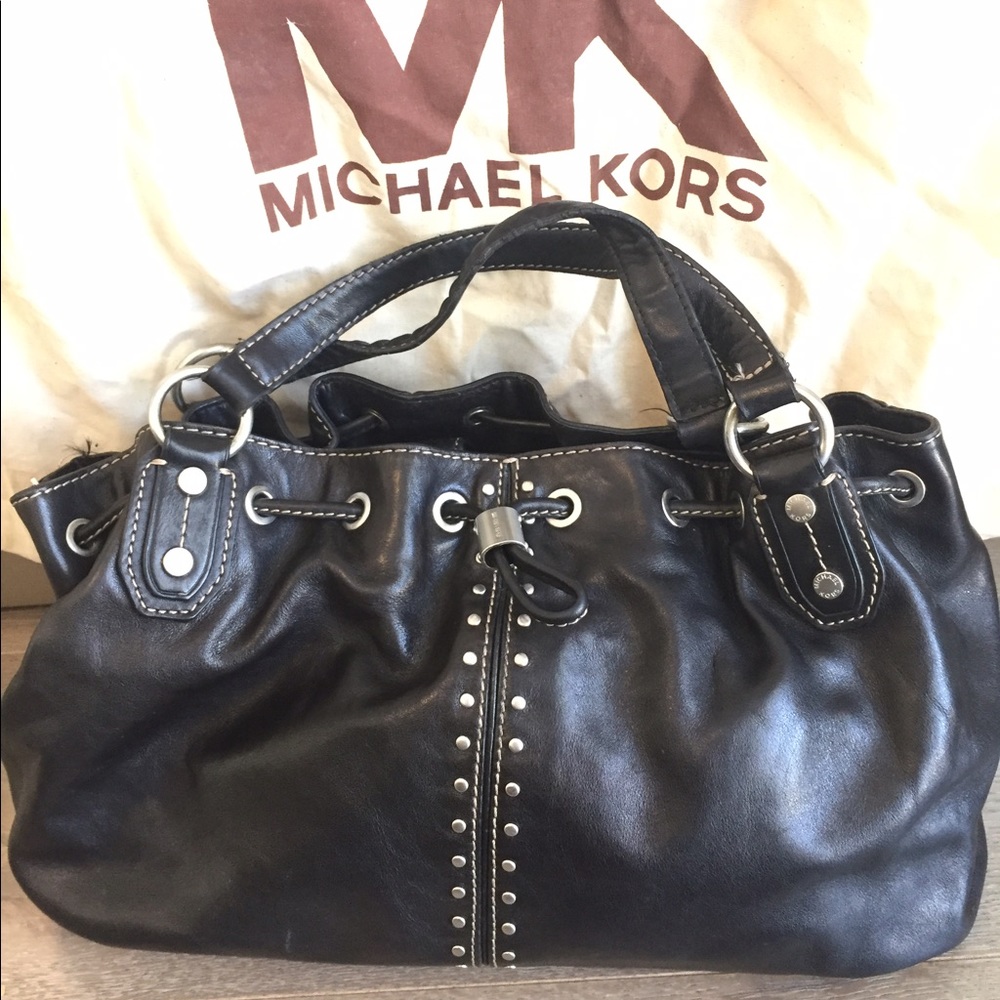 Michael Kors Black Leather BoHo Studded bag