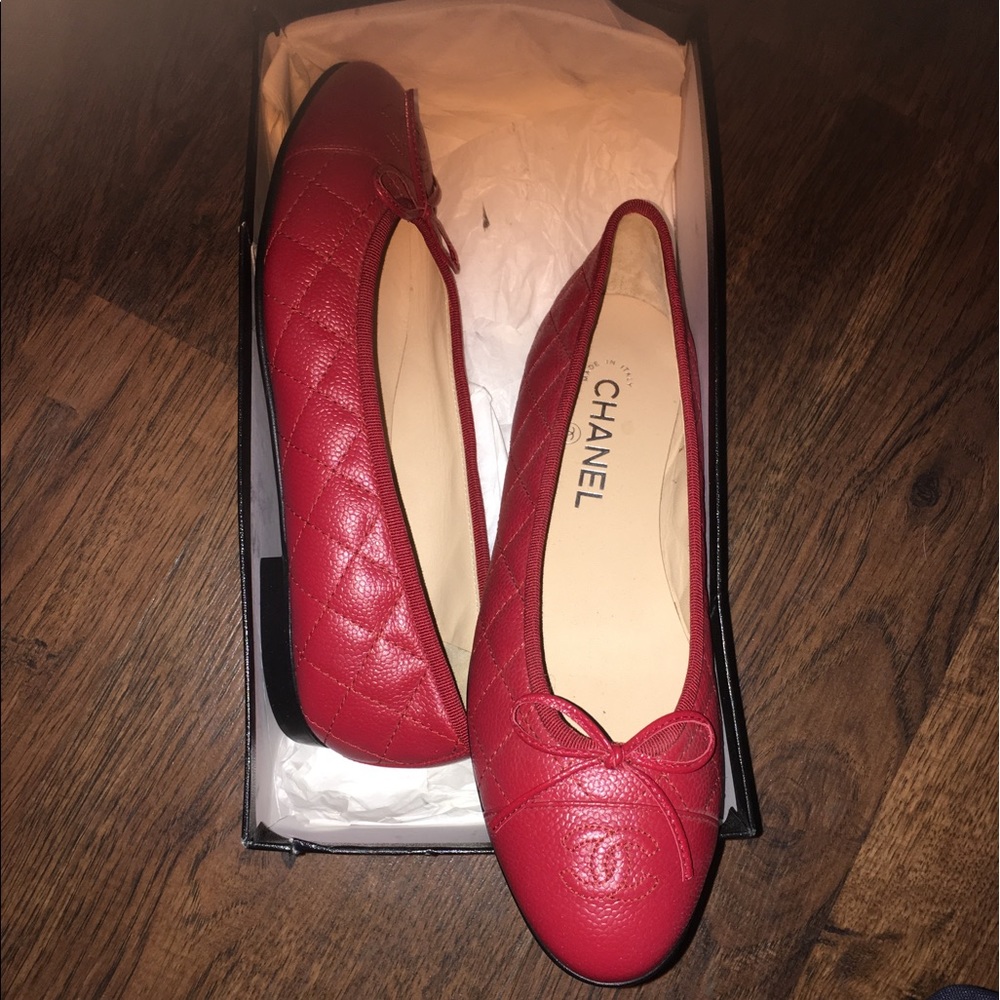 ‼️SOLD‼️NEW Red Chanel Flats!!! Limited Edition