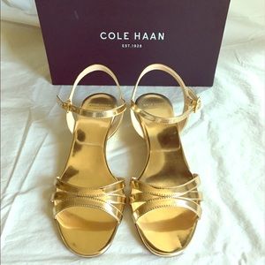 Cole Haan Gold Murley Wedges 7.5 (brand new)