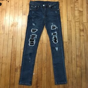 Navy blue skinny jeans