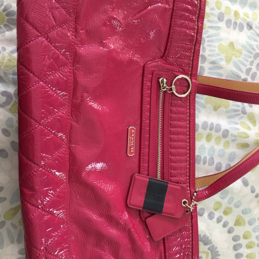EUC authentic hot pink Coach tote