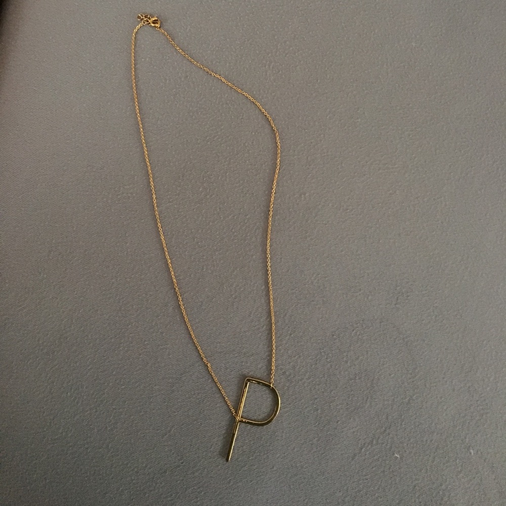 Anthropologie Gold P initial necklace