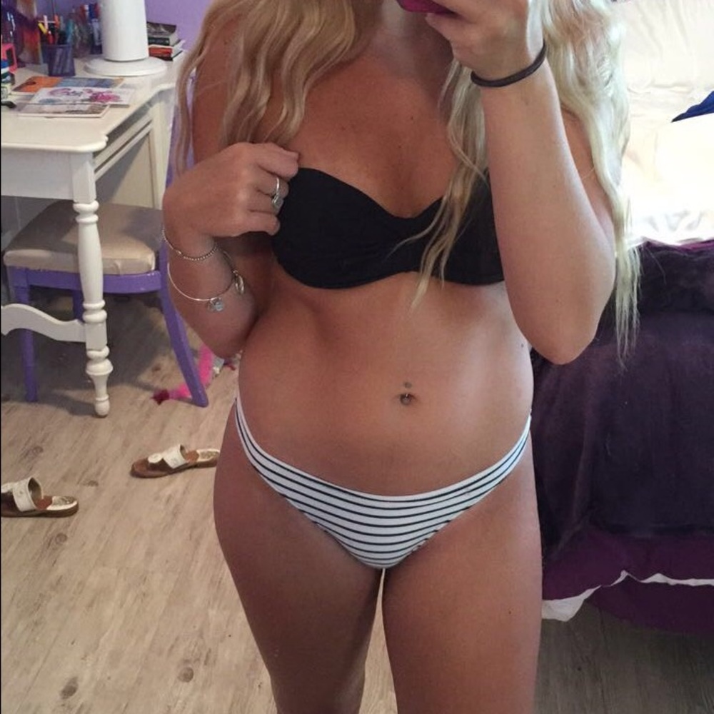 Striped VS itsy bikini bottoms