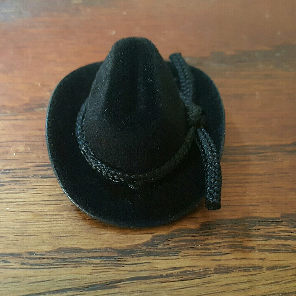 Miniature dollhouse handmade cowboy hat Black