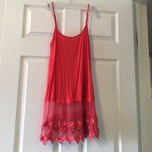 Oragami Tops - Coral Lace Cami Size L