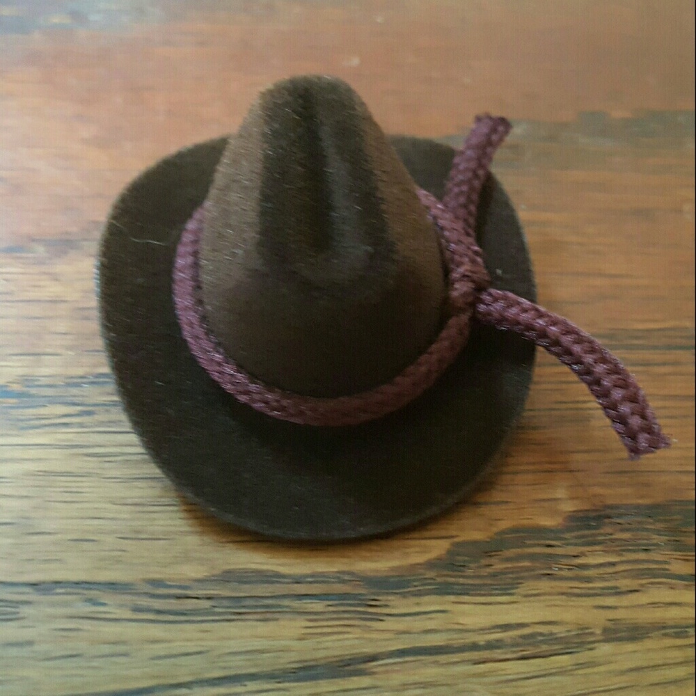 Miniature dollhouse handmade cowboy hat Dark Brown