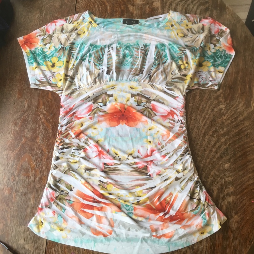 Hawaiian print blouse top shirt