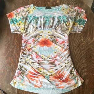 Hawaiian print blouse top shirt