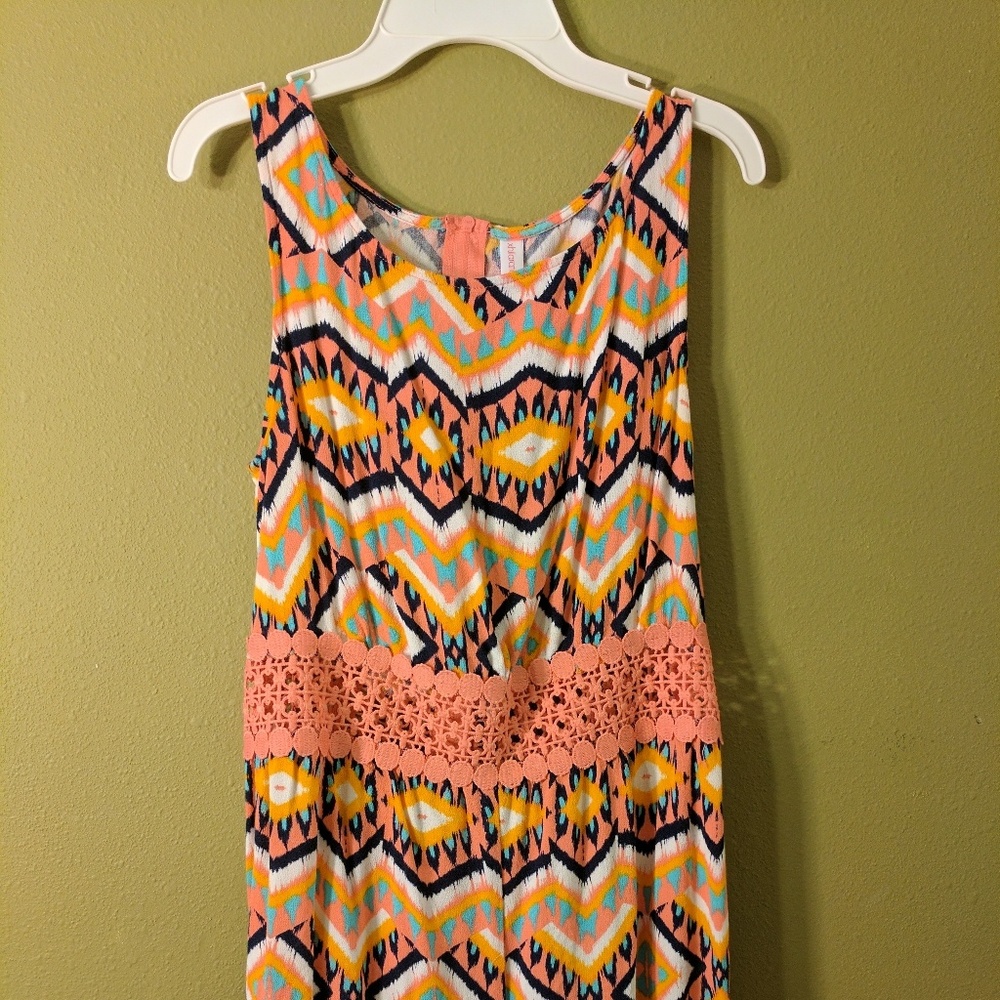 Romper with peek-a-boo lace