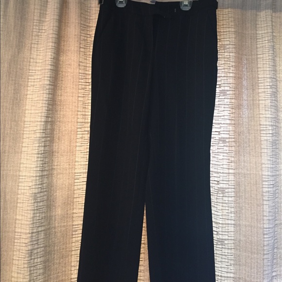 Black pinstriped 2 pocket slacks - Picture 1 of 4