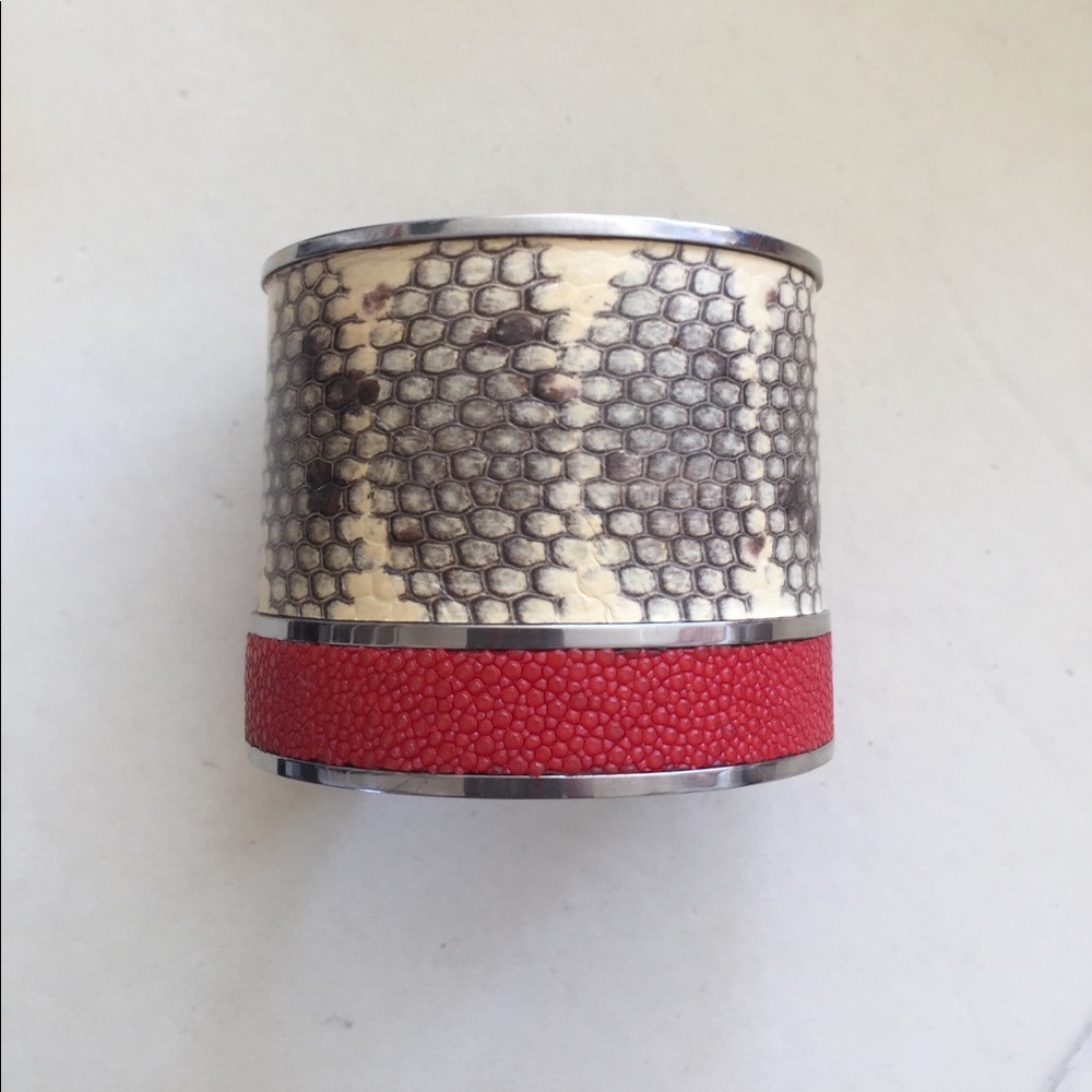 Snakeskin & Shagreen Cuff Bracelet