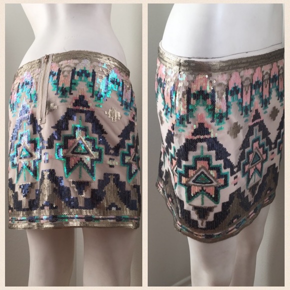 Francesca's Collections Dresses & Skirts - Francesca's Collections Tribal Sequin Skirt