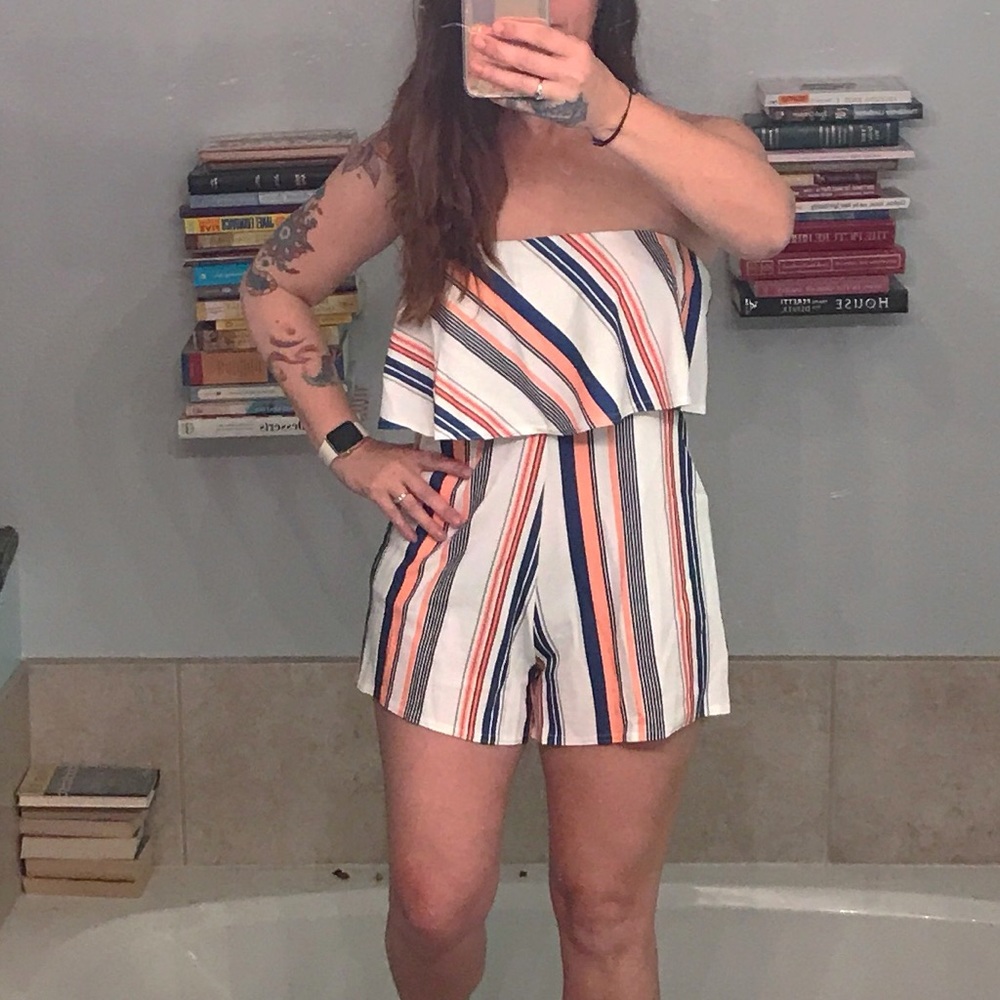 NEW Sizes Summer Romper Playsuit Strapless Pockets - Picture 5 of 8