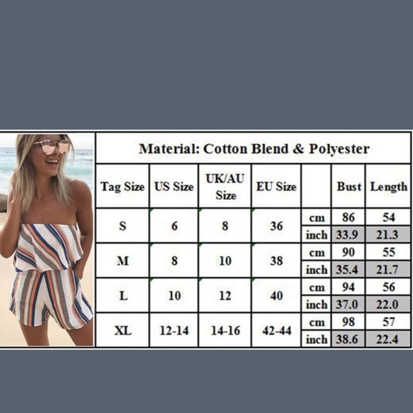 NEW Sizes Summer Romper Playsuit Strapless Pockets - Picture 8 of 8