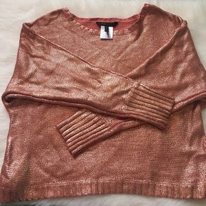 BCBGMaxAzria Rose Gold Semi Crop Sweater