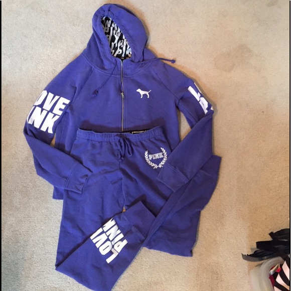 HTF RARE VS PINK FULL ZIP HOODIE SKINNY JOGGERS - Picture 4 of 8