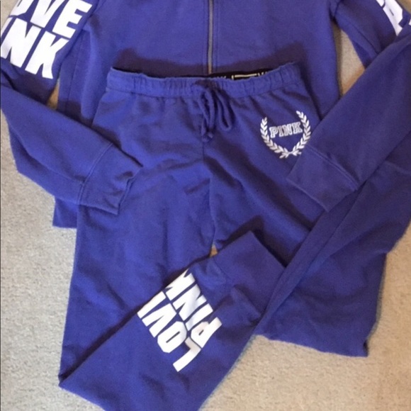 HTF RARE VS PINK FULL ZIP HOODIE SKINNY JOGGERS - Picture 3 of 8