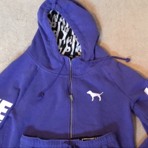 HTF RARE VS PINK FULL ZIP HOODIE SKINNY JOGGERS - Picture 8 of 8