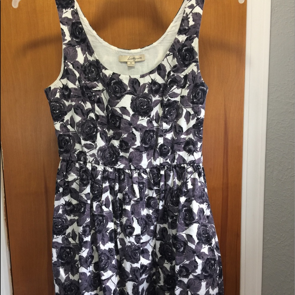 Grey Black Floral Tank Dress