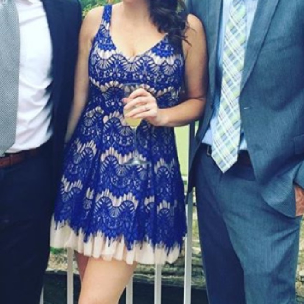 Blue lace dress