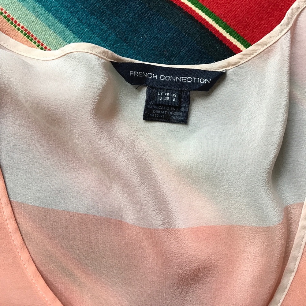 French Connection Bold Block Striped Silk Tank - Picture 3 of 5