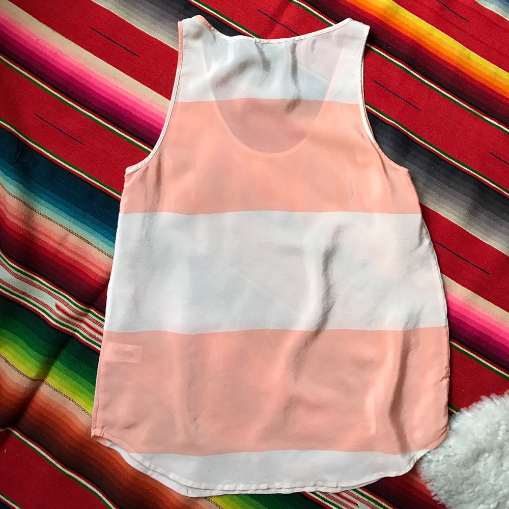 French Connection Bold Block Striped Silk Tank - Picture 5 of 5